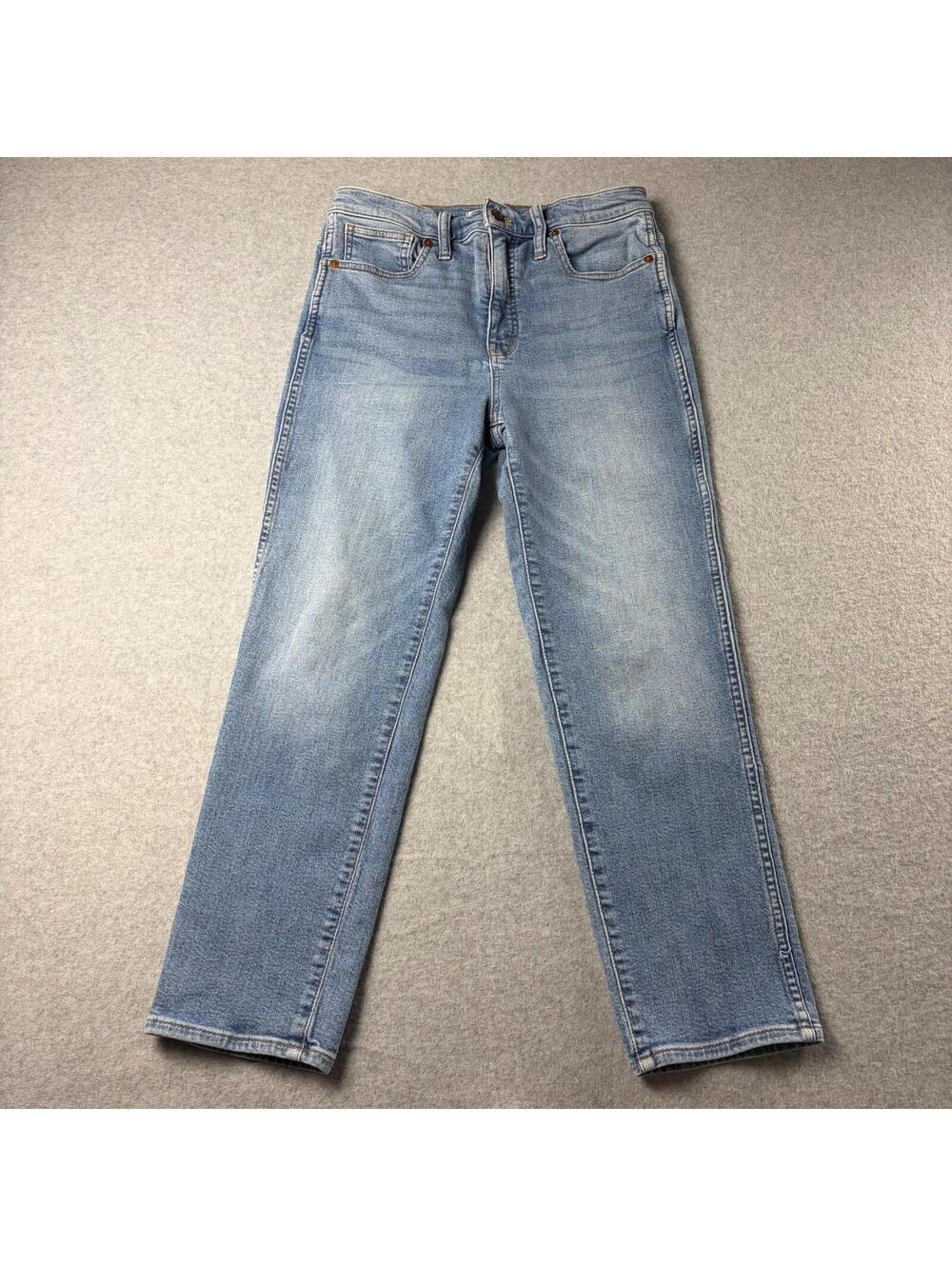 Madewell Stovepipe Jeans Women's Sz 28 High Rise Straight Leg Medium Wash Denim